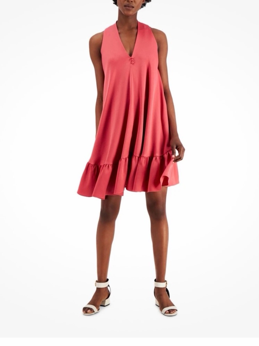 TAYLOR Womens Raspberry Sleeveless V Neck Short Party Trapeze Dress 8